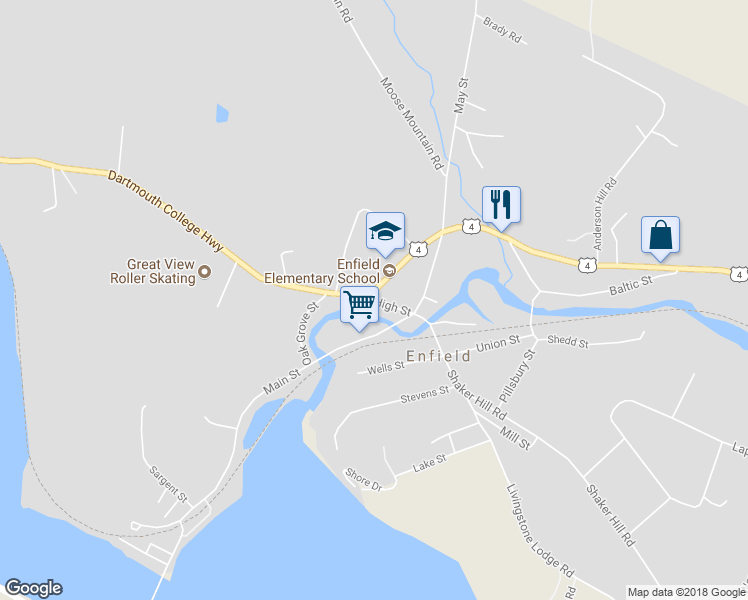 map of restaurants, bars, coffee shops, grocery stores, and more near 23 High Street in Enfield