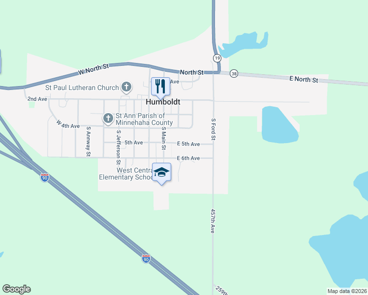 map of restaurants, bars, coffee shops, grocery stores, and more near 403 East 5th Avenue in Humboldt