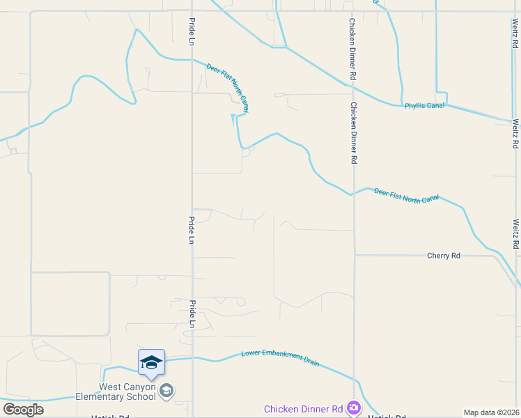 map of restaurants, bars, coffee shops, grocery stores, and more near 19288 Majestic View Place in Caldwell
