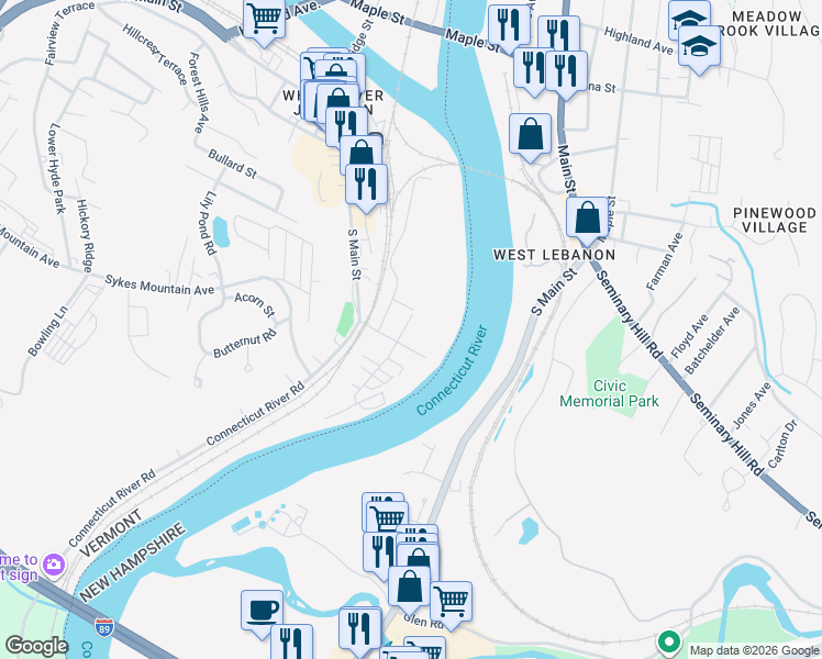 map of restaurants, bars, coffee shops, grocery stores, and more near 9 Harrison Avenue in Hartford