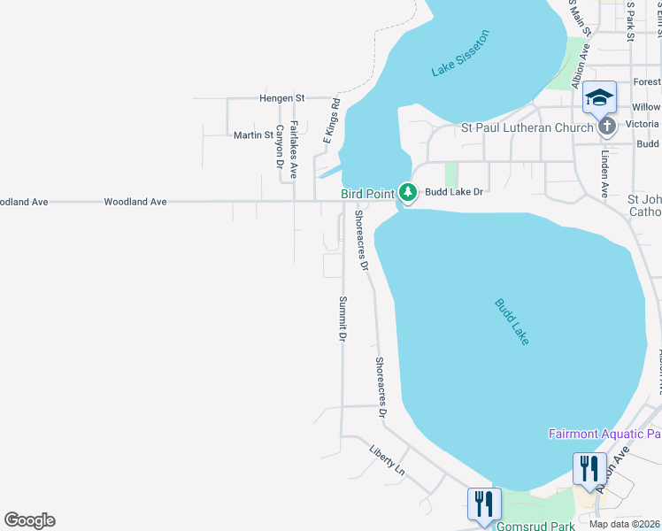 map of restaurants, bars, coffee shops, grocery stores, and more near 650 Summit Drive in Fairmont