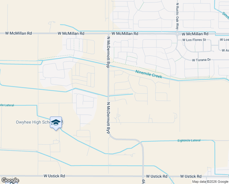map of restaurants, bars, coffee shops, grocery stores, and more near 4000 North McDermott Road in Meridian