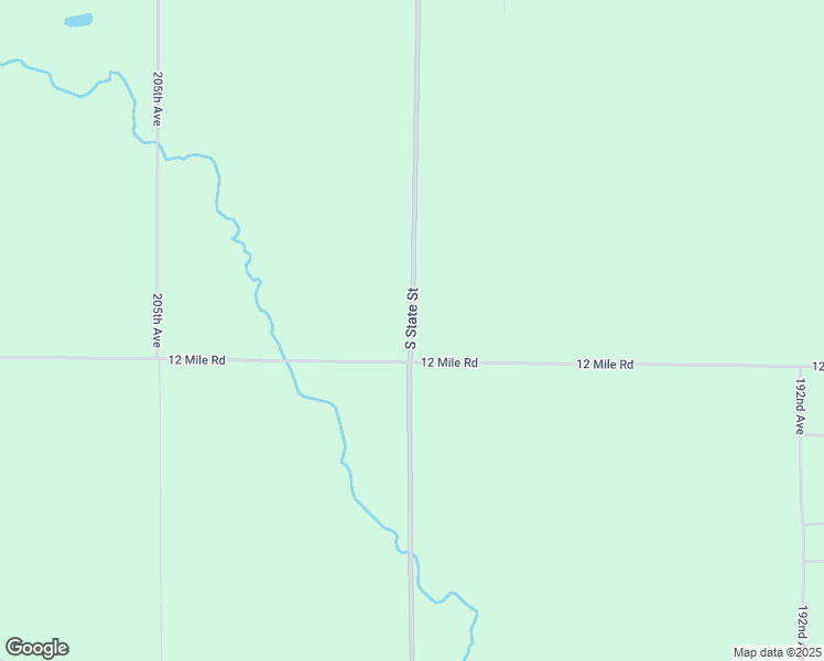map of restaurants, bars, coffee shops, grocery stores, and more near 19925 12 Mile Road in Big Rapids