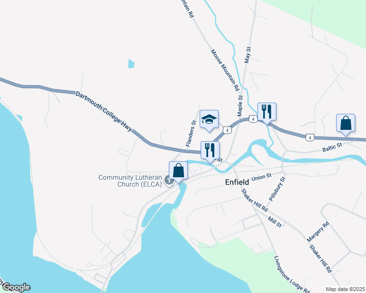 map of restaurants, bars, coffee shops, grocery stores, and more near 18 Flanders Street in Enfield