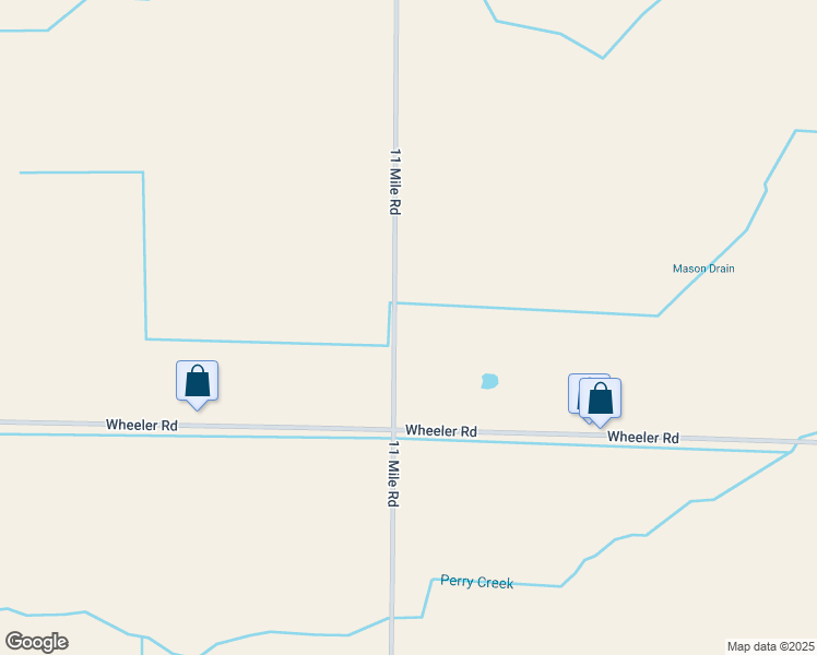 map of restaurants, bars, coffee shops, grocery stores, and more near 3433 11 Mile Road in Auburn