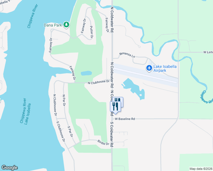 map of restaurants, bars, coffee shops, grocery stores, and more near 201-399 Sandtrap Dr in Lake Isabella