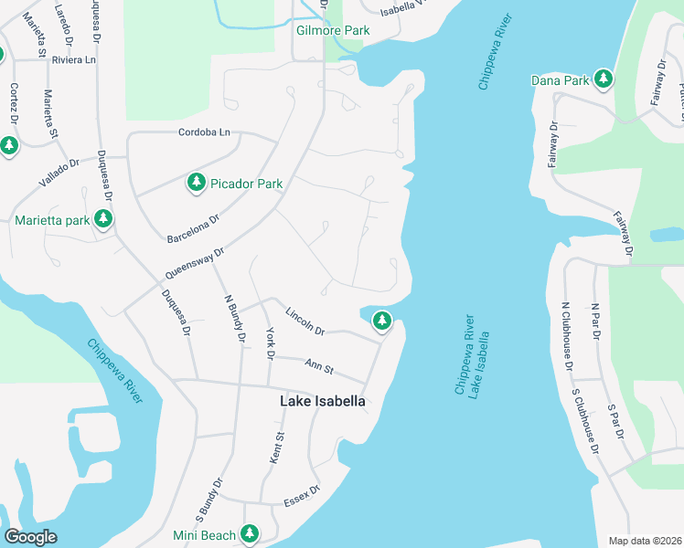 map of restaurants, bars, coffee shops, grocery stores, and more near 1029 Castle Drive in Lake Isabella