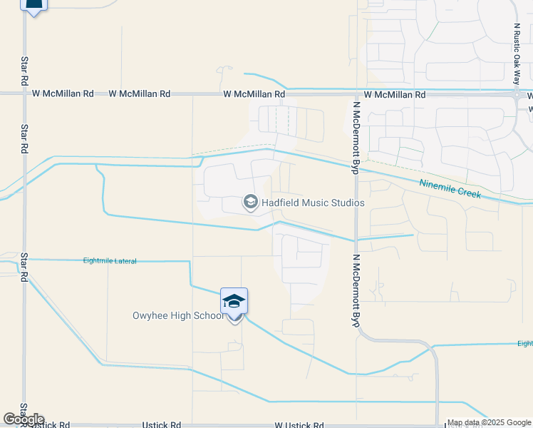 map of restaurants, bars, coffee shops, grocery stores, and more near 6830 West Lazy Diamond C Lane in Meridian