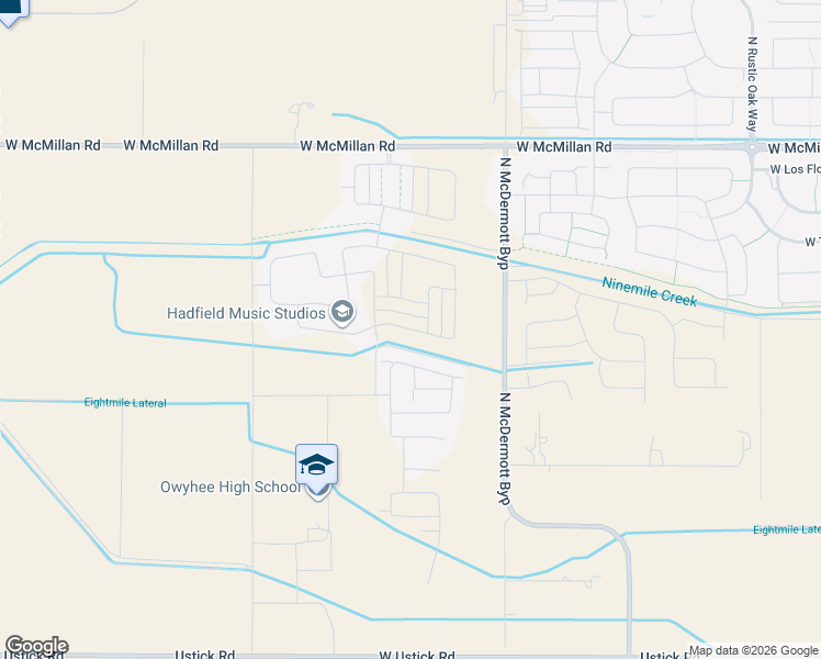 map of restaurants, bars, coffee shops, grocery stores, and more near 6750 West Lazy Diamond C Lane in Meridian