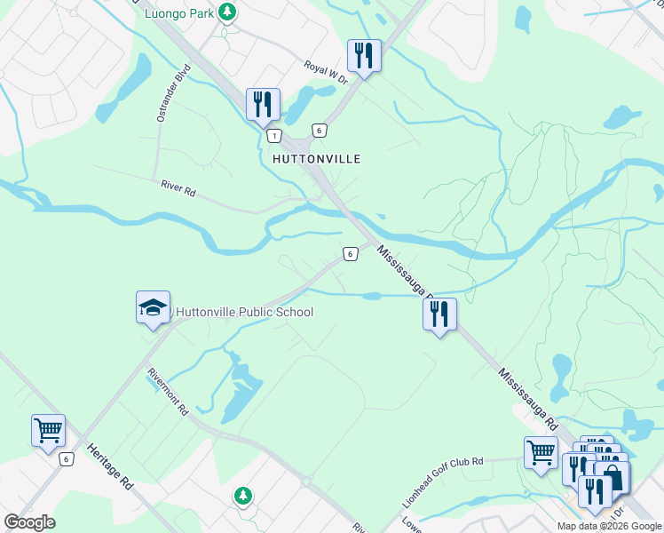 map of restaurants, bars, coffee shops, grocery stores, and more near 2072 Embleton Road in Brampton