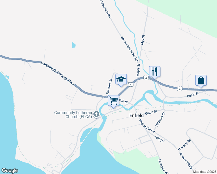 map of restaurants, bars, coffee shops, grocery stores, and more near 18 Flanders Street in Enfield