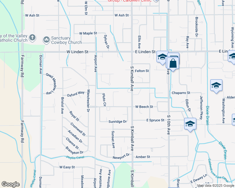 map of restaurants, bars, coffee shops, grocery stores, and more near 209 Dusk Court in Caldwell