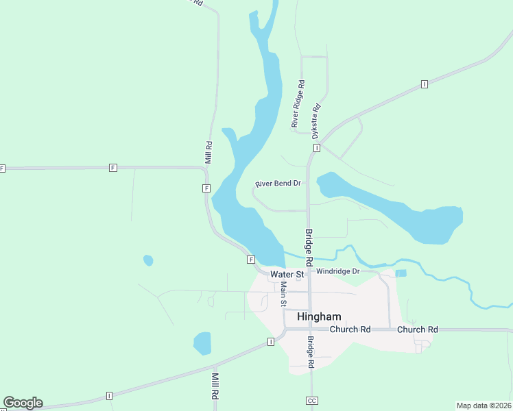 map of restaurants, bars, coffee shops, grocery stores, and more near W4441 River Bend Drive in Waldo