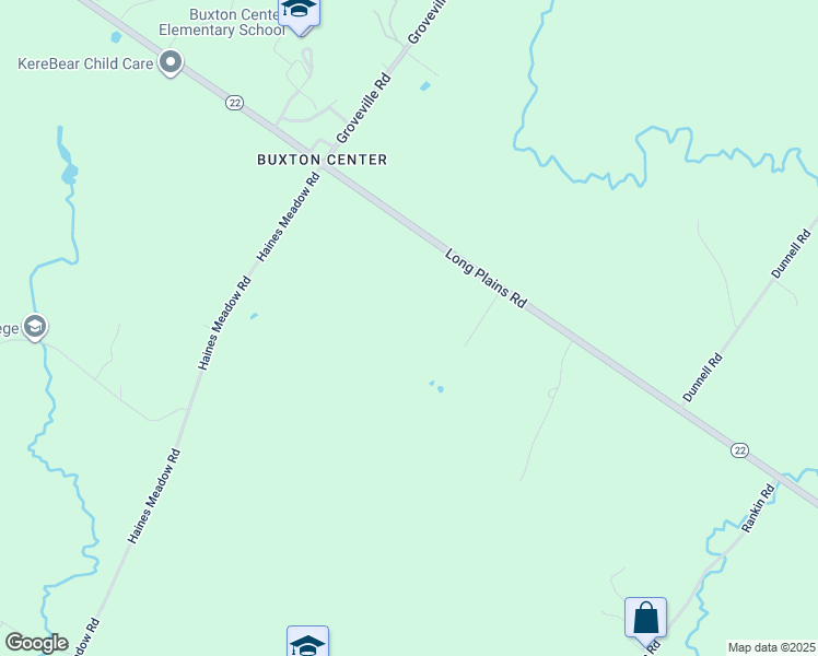 map of restaurants, bars, coffee shops, grocery stores, and more near 993 Long Plains Road in Buxton