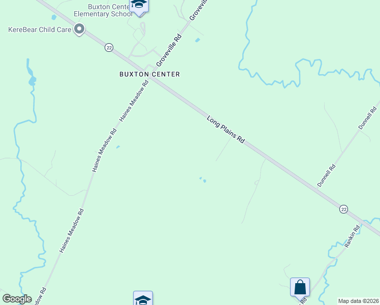 map of restaurants, bars, coffee shops, grocery stores, and more near 993 Long Plains Road in Buxton