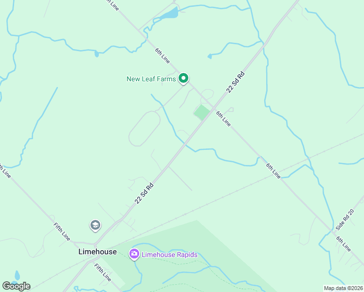 map of restaurants, bars, coffee shops, grocery stores, and more near 11749 22 Side Road in Limehouse