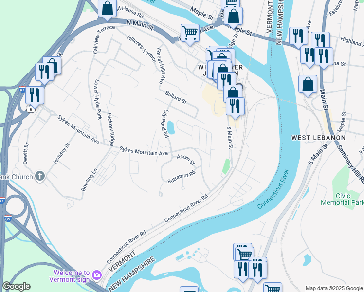 map of restaurants, bars, coffee shops, grocery stores, and more near 708 Sykes Mountain Avenue in Hartford