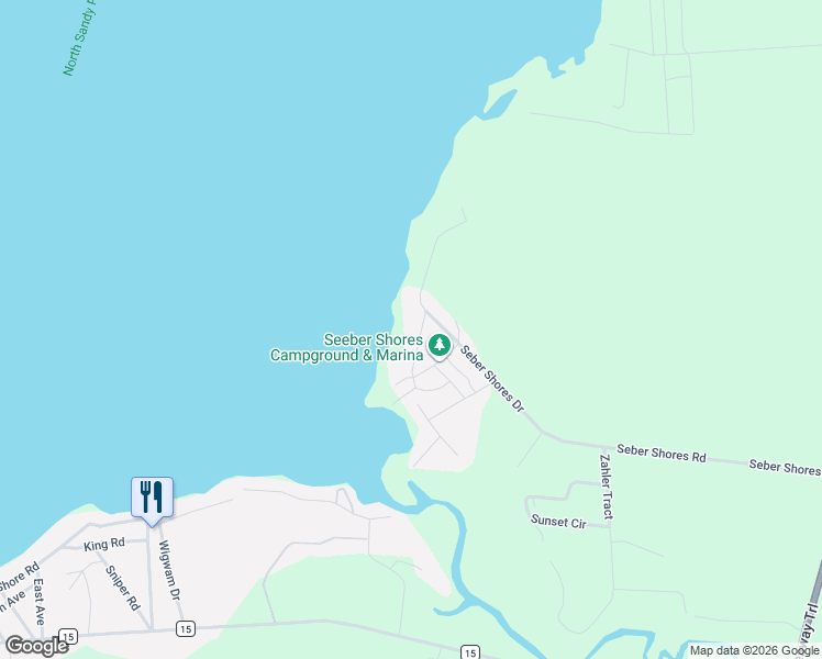 map of restaurants, bars, coffee shops, grocery stores, and more near 13 Wilder Drive in Sandy Creek