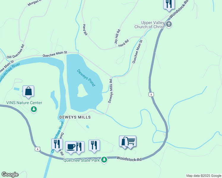 map of restaurants, bars, coffee shops, grocery stores, and more near 173 Deweys Mills Rd in Hartford