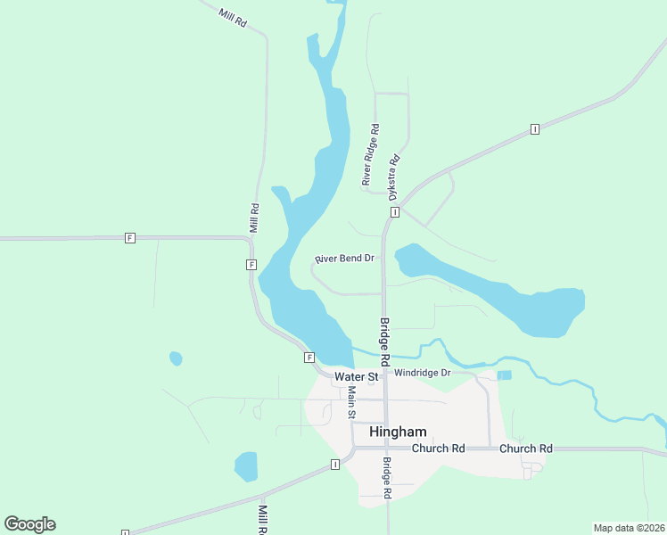 map of restaurants, bars, coffee shops, grocery stores, and more near W4441 River Bend Drive in Waldo