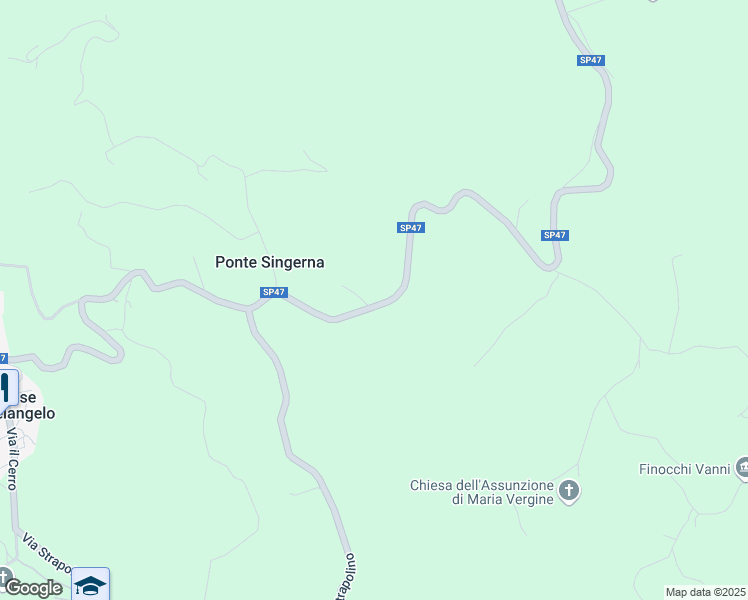 map of restaurants, bars, coffee shops, grocery stores, and more near Strada Provinciale 47 in Provincia di Arezzo