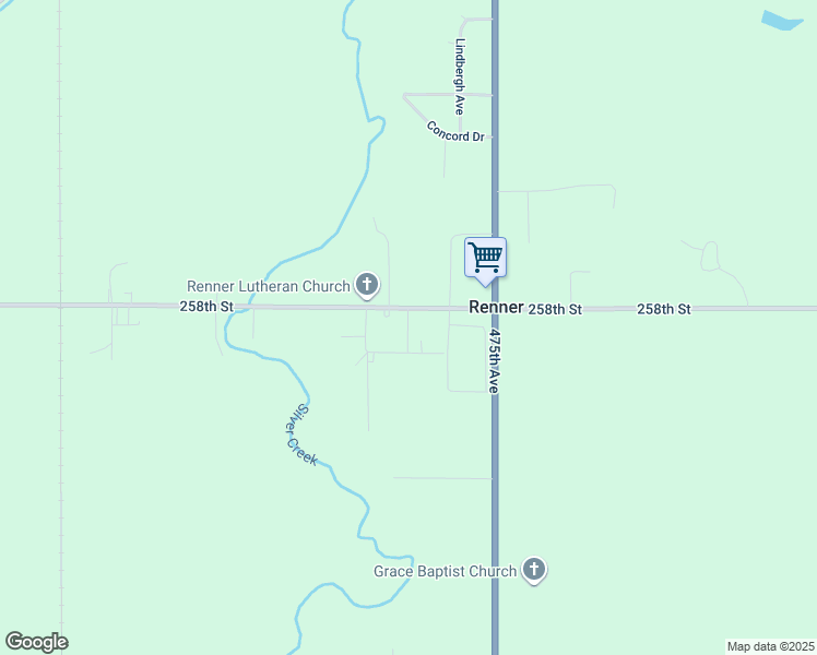 map of restaurants, bars, coffee shops, grocery stores, and more near Renner Avenue in Renner