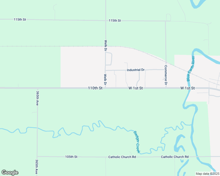 map of restaurants, bars, coffee shops, grocery stores, and more near 33557 West 1st Street in Blue Earth