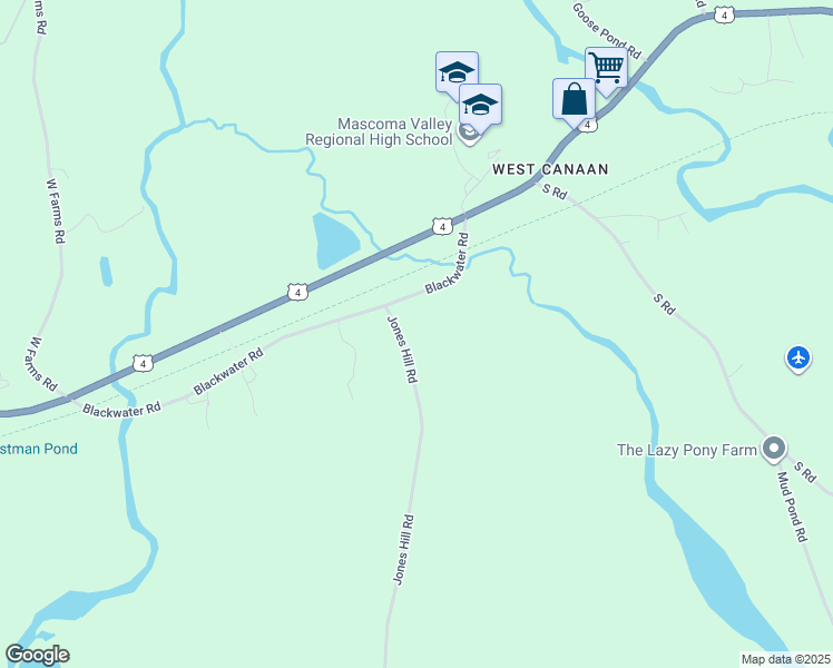 map of restaurants, bars, coffee shops, grocery stores, and more near 404 Jones Hill Road in Canaan