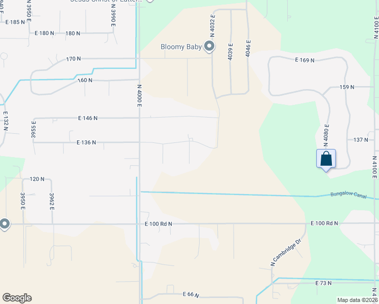 map of restaurants, bars, coffee shops, grocery stores, and more near 101-199 4020 East in Rigby