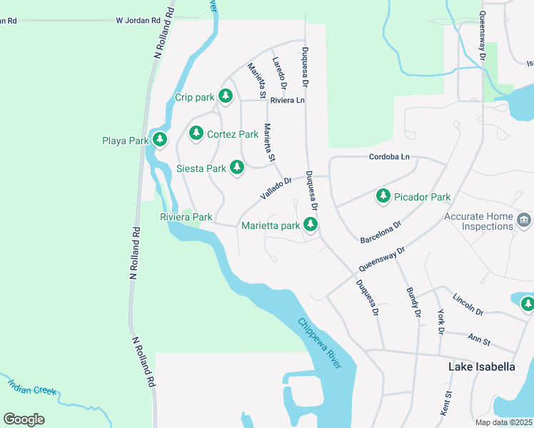 map of restaurants, bars, coffee shops, grocery stores, and more near 598 Sequoia Drive in Lake Isabella