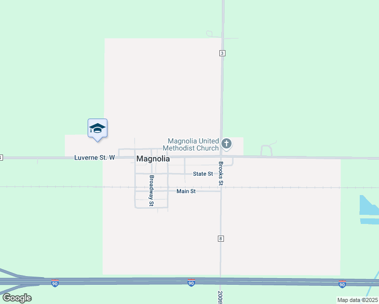 map of restaurants, bars, coffee shops, grocery stores, and more near 217 Luverne Street in Magnolia