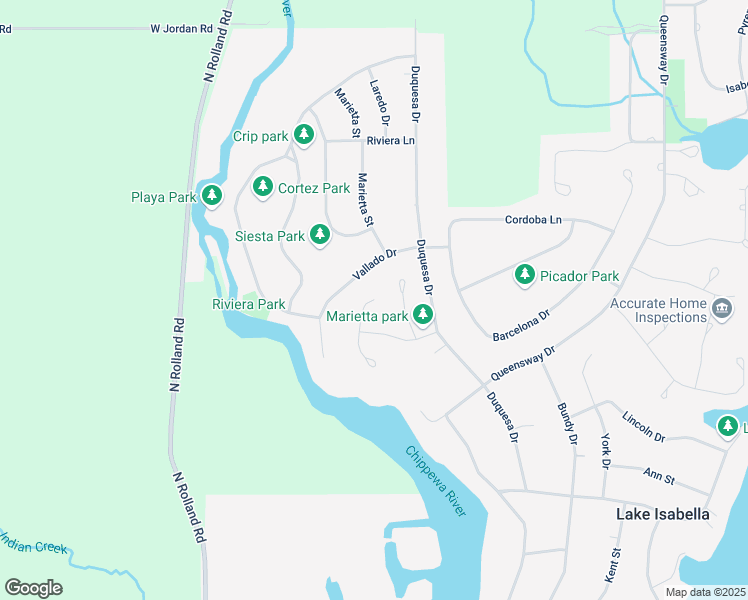 map of restaurants, bars, coffee shops, grocery stores, and more near 598 Sequoia Drive in Lake Isabella
