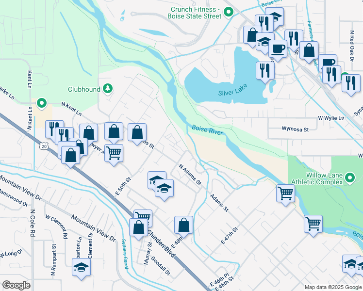 map of restaurants, bars, coffee shops, grocery stores, and more near 409 East 49th Street in Garden City