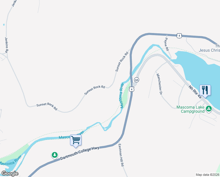 map of restaurants, bars, coffee shops, grocery stores, and more near 37-71 Sunset Rock Rd in Lebanon