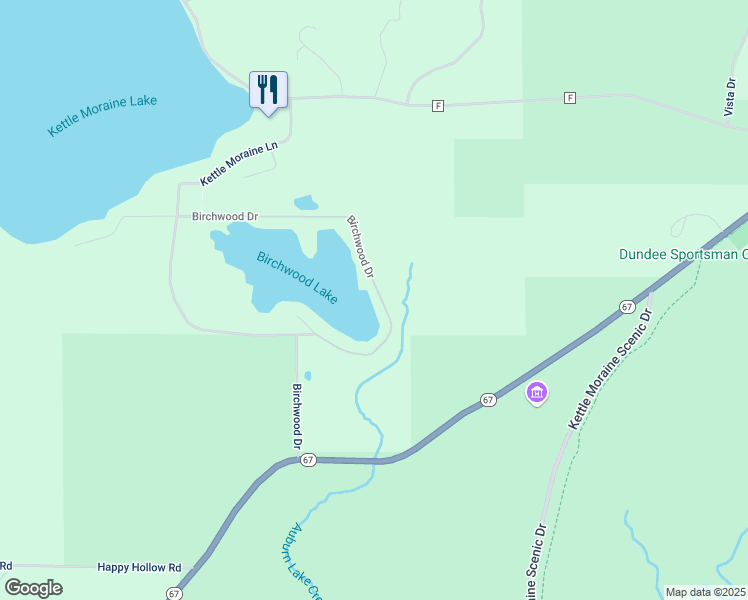 map of restaurants, bars, coffee shops, grocery stores, and more near W786 Birchwood Drive in Campbellsport