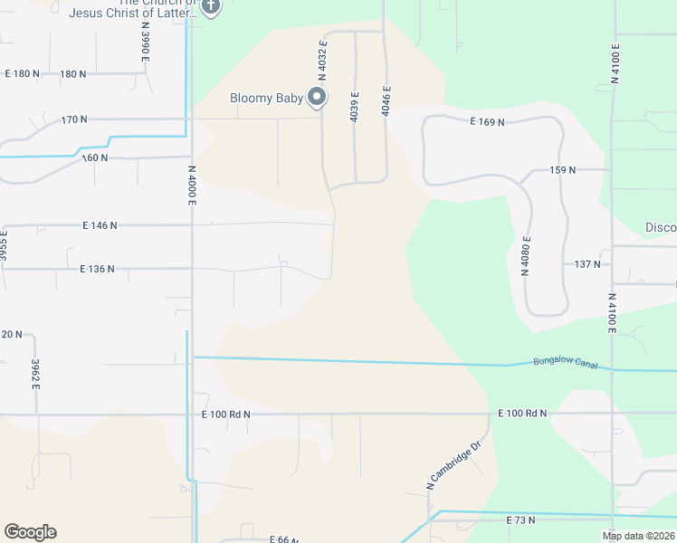 map of restaurants, bars, coffee shops, grocery stores, and more near 4029 East 136 North in Rigby