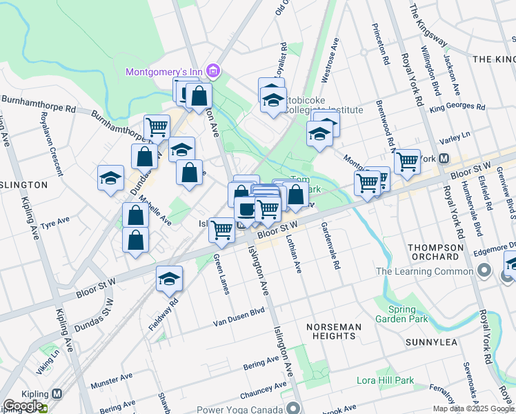 map of restaurants, bars, coffee shops, grocery stores, and more near in Toronto