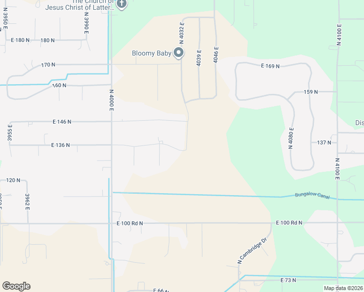 map of restaurants, bars, coffee shops, grocery stores, and more near 4029 East 136 North in Rigby