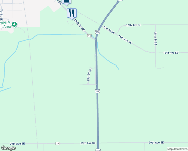 map of restaurants, bars, coffee shops, grocery stores, and more near 2211 15th Street Southeast in Austin
