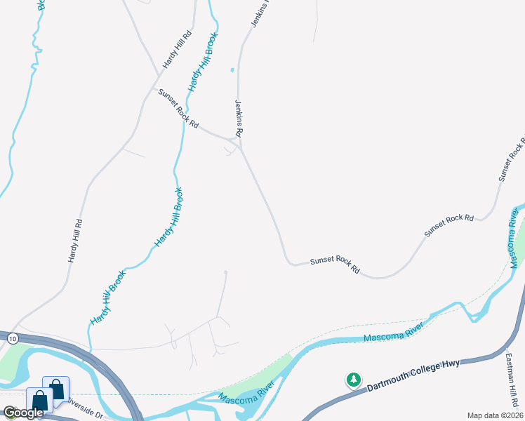 map of restaurants, bars, coffee shops, grocery stores, and more near 58 Sunset Rock Road in Lebanon