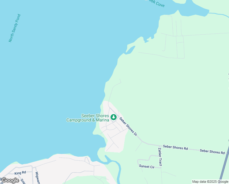 map of restaurants, bars, coffee shops, grocery stores, and more near 233 Seber Shores Road in Sandy Creek