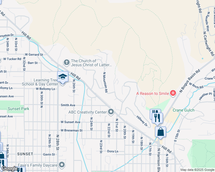 map of restaurants, bars, coffee shops, grocery stores, and more near 3001 Lancaster Drive in Boise