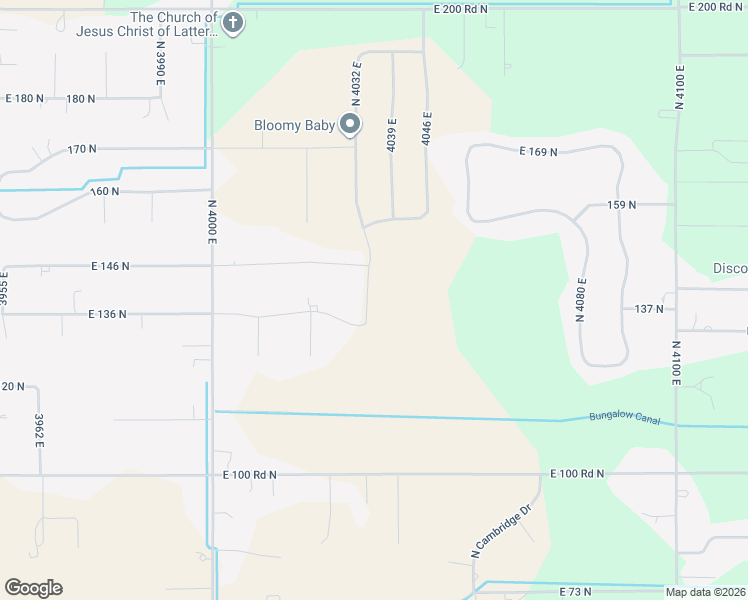 map of restaurants, bars, coffee shops, grocery stores, and more near 4032 East in Rigby