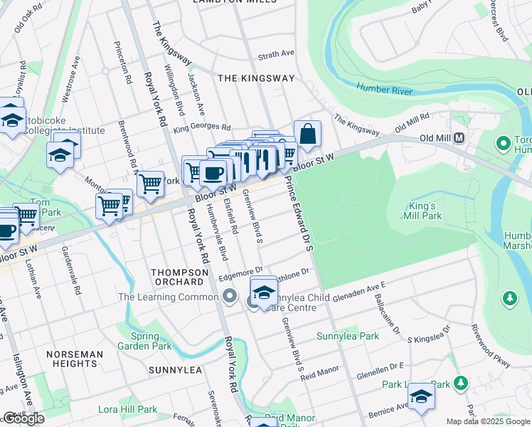 map of restaurants, bars, coffee shops, grocery stores, and more near 26 Meadowvale Drive in Toronto