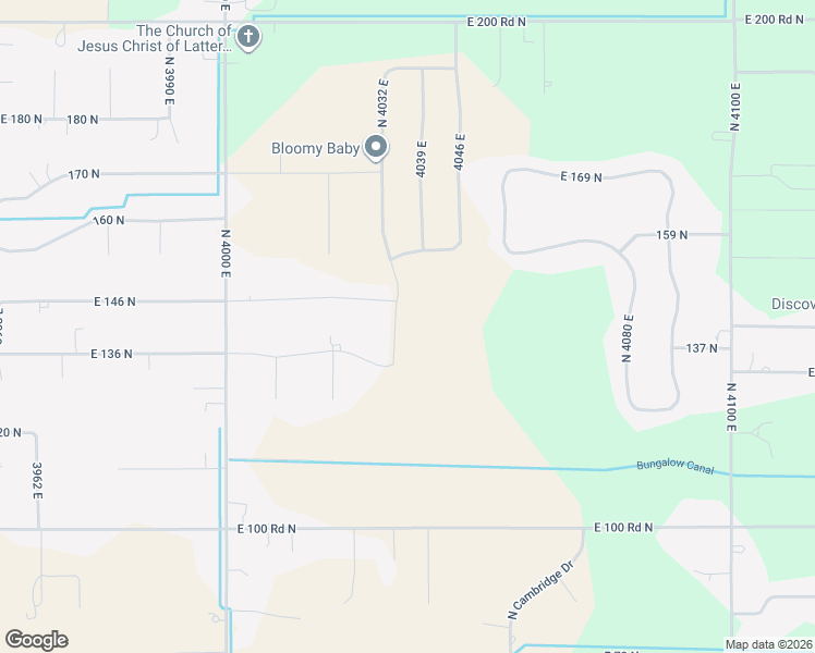 map of restaurants, bars, coffee shops, grocery stores, and more near 4032 East in Rigby