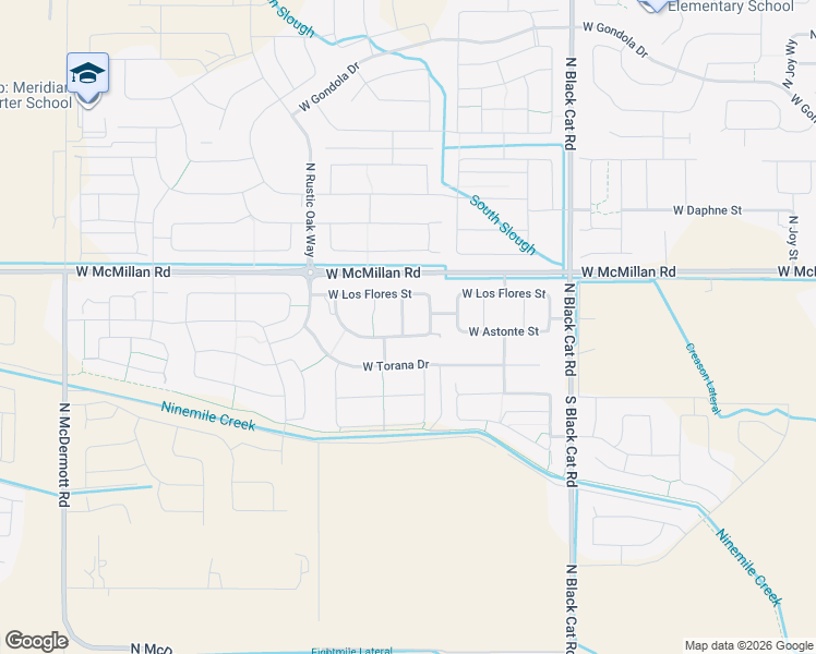 map of restaurants, bars, coffee shops, grocery stores, and more near 4636 North Christian Avenue in Meridian
