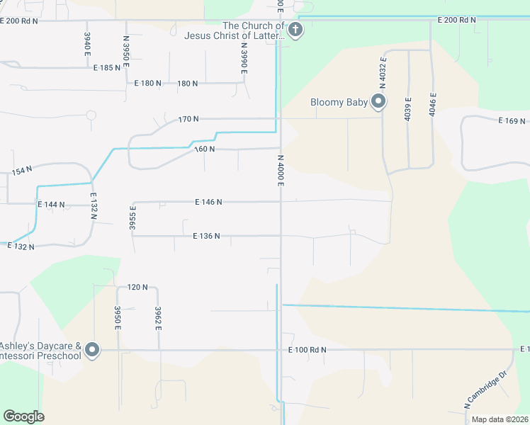 map of restaurants, bars, coffee shops, grocery stores, and more near 141 North 4000 East in Rigby