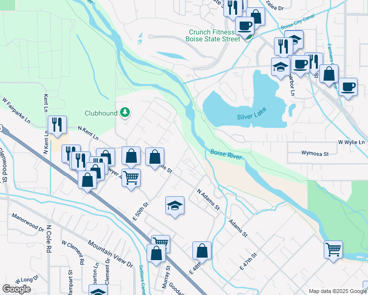 map of restaurants, bars, coffee shops, grocery stores, and more near 508 East 50th Street in Garden City