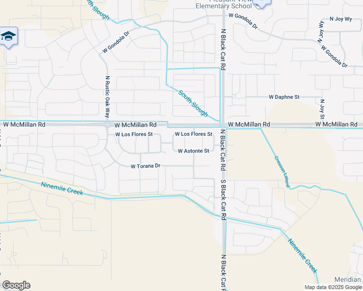 map of restaurants, bars, coffee shops, grocery stores, and more near 4616 North Adale Avenue in Meridian