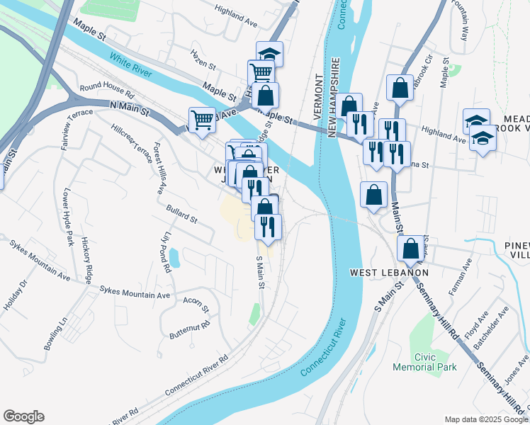 map of restaurants, bars, coffee shops, grocery stores, and more near 4 Gates Street in Hartford